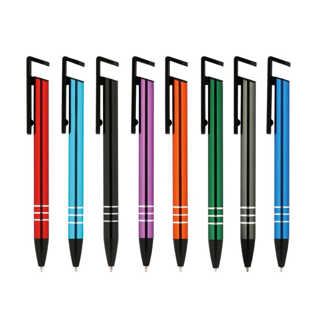 Telefon Tutuculu Metal Tükenmez Kalem